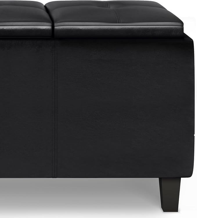 SIMPLIHOME Avalon 42 inch Wide Contemporary Rectangle Tray Storage Ottoman - Image 10