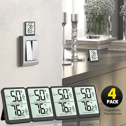 4-Pack Room Thermometer Indoor Hygrometer, Small Digital Temperature and - Image 7
