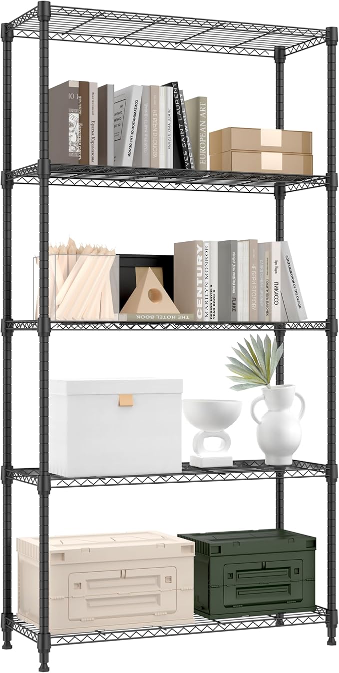 1250 lbs 5 Tier Shelf Metal Storage Shelves Shelving Wire Rack Heavy Duty by MEIGAOPLASTICANDMETALHKCOLIMITED