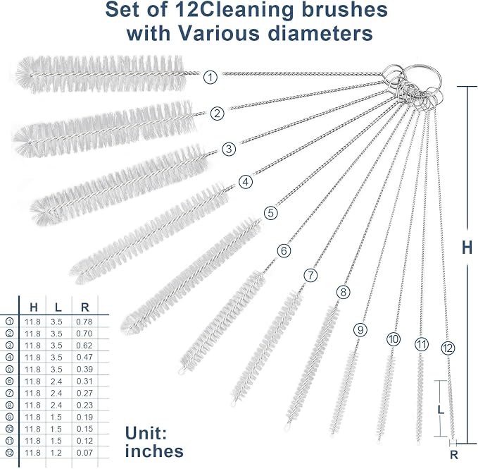 Straw Cleaner Brush Set, 12-Piece 11.8 Inch Long Botthle Cleaning Brush - Image 8