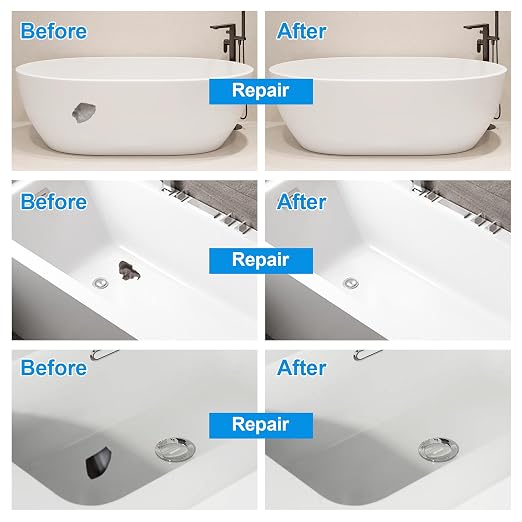 Tub Repair Kit White, Fiberglass Porcelain Repair Kit - Image 2