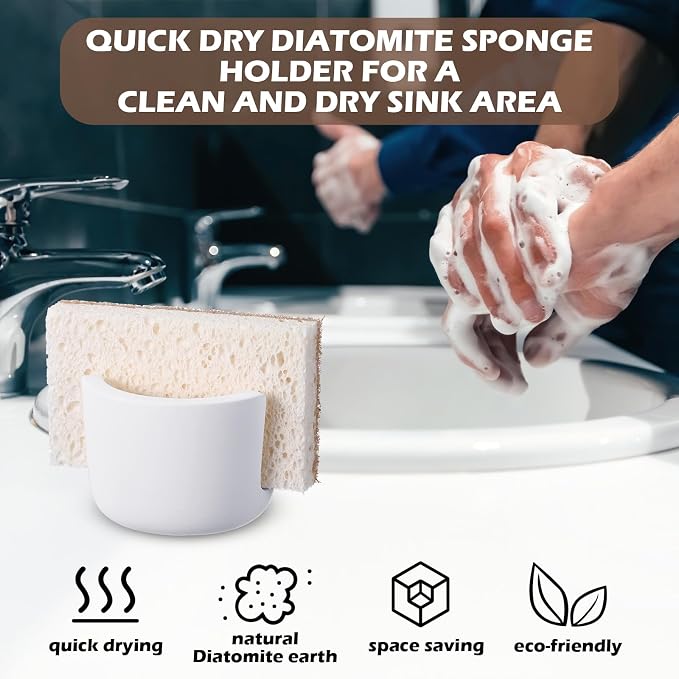 Geelin 2 Pack Diatomite Stone Sponge Holder - Image 3