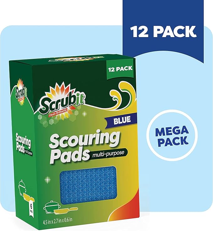 SCRUBIT Multi-Purpose Dish Scrub Sponge, Non Scratch Scouring Pads, Cleaning - Image 5