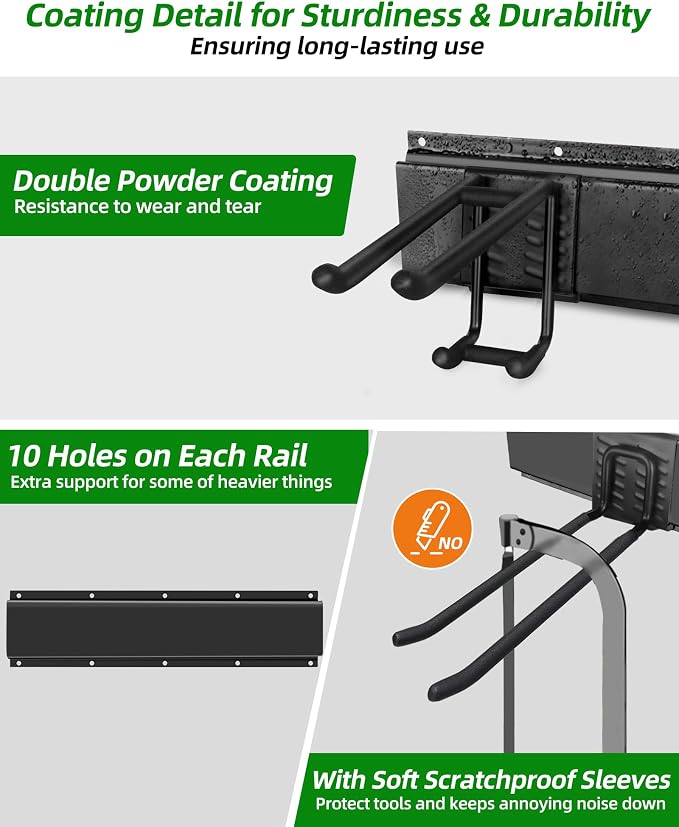 64 inches Garage Tool Organizer Wall Mount, Heavy Duty Garden Tool Organizer