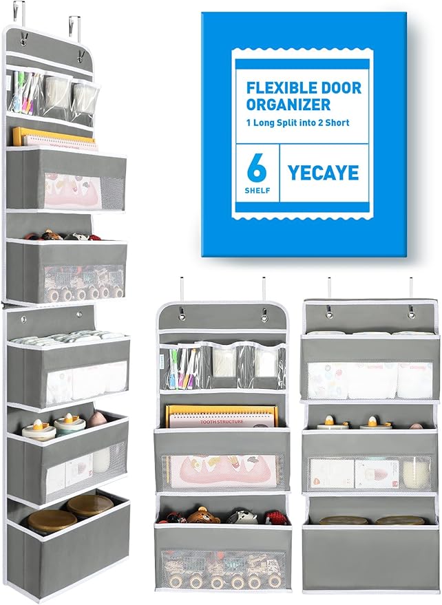 Yecaye 6-Tier Over the Door Storage Organizer, Flexible 1 Split into 2 by Yecaye