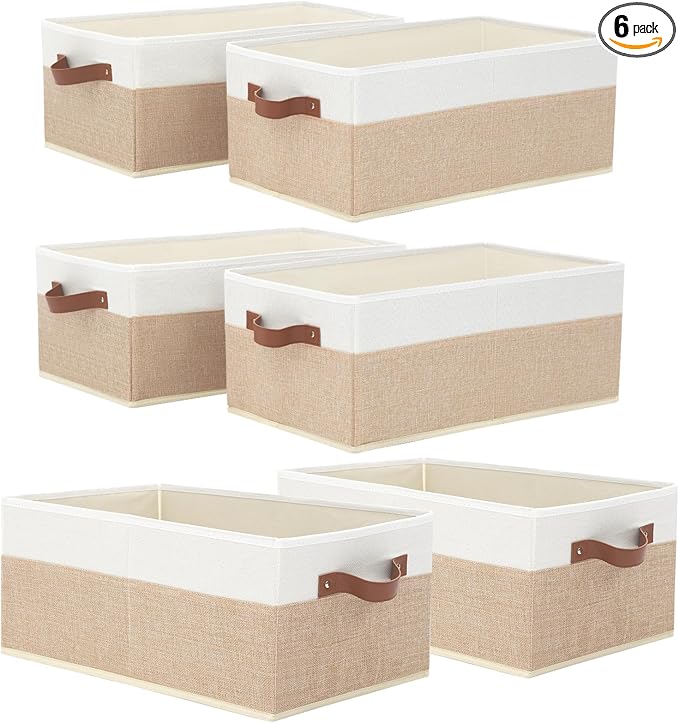 6 Pack Fabric Storage Bins, Large Storage Baskets by Gowee