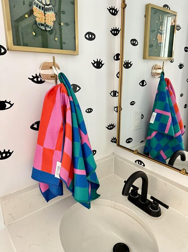 2 Double Sided Microfiber Hand Towels, 17x27 Inches Waffle Design Kitchen - Image 6