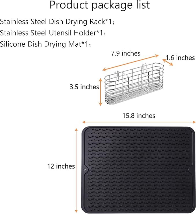 Stainless Steel Dish Drying Rack, Expandable Fruit & Vegetable Drain Rack over - Image 3