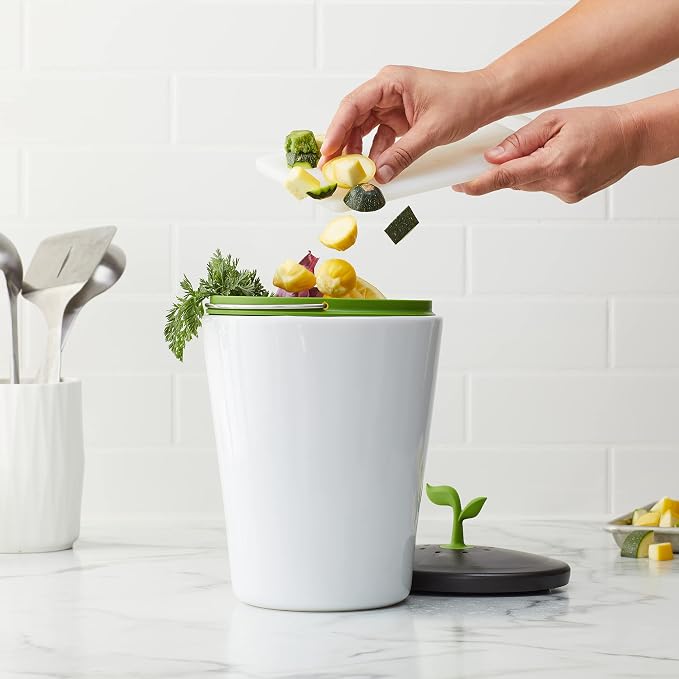 Chef'n 401-420-120 EcoCrock Counter Compost Bin Black and White 3.3 liter 1 - Image 3