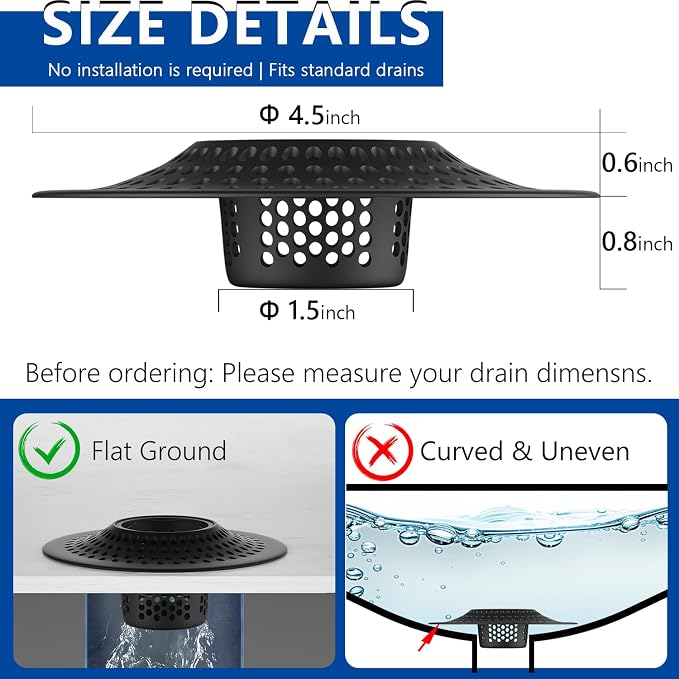 MFTEK Drain Hair Catcher Tub Drain Protector, Stainless Steel Bathtub Shower - Image 2