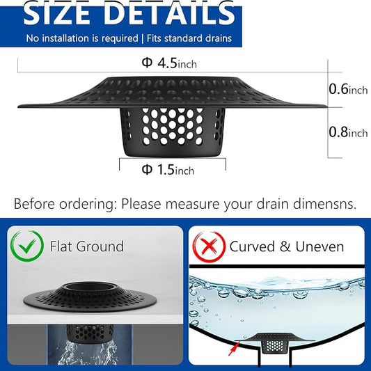 MFTEK Drain Hair Catcher Tub Drain Protector, Stainless Steel Bathtub Shower - Image 2