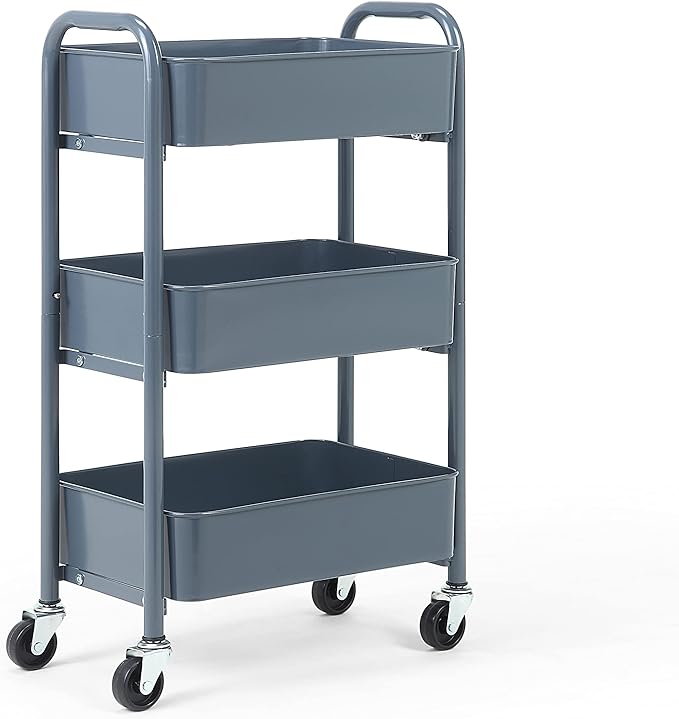 SunnyPoint 3-Tier Delicate Compact Rolling Metal Storage Organizer - Image 5