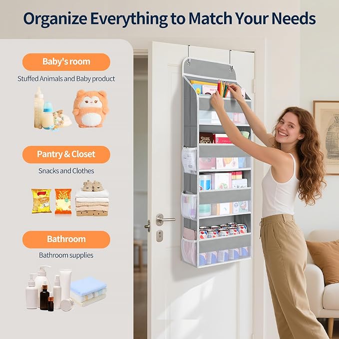 Yecaye Over The Door Organizer, Heavy Duty Hanging Organizers and Storage - Image 4