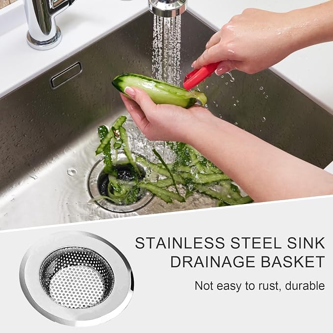 2pcs Heavy Duty Stainless Steel Slop Basket Filter Trap, 4.5" Top / 2.95" Mesh - Image 5
