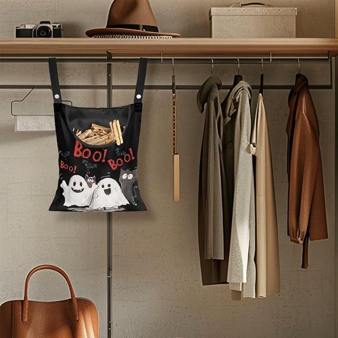 Cute Ghost Clothespin Bag Laundry Hanging Storage Organizer - Image 5