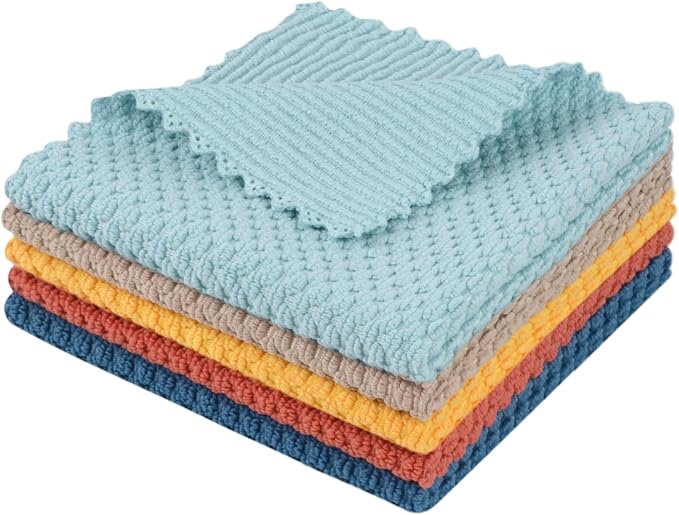 SINLAND Microfiber Dish Cloth for Washing Dishes Rags Best Kitchen Washcloth by SINLAND