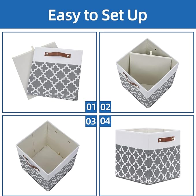 Temary 12x12x12 Fabric Storage Bins 4 Pack - Image 7