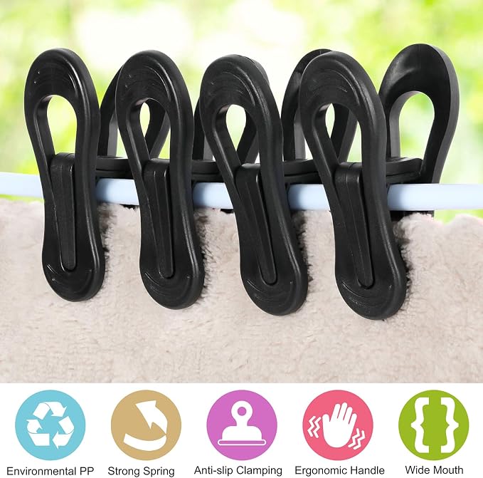 Tinfol Black Plastic Hanger Clips - Image 6
