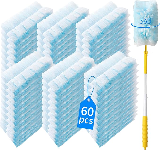 60 Count 360° Heavy Duty Duster Refills Compatible by Senowi
