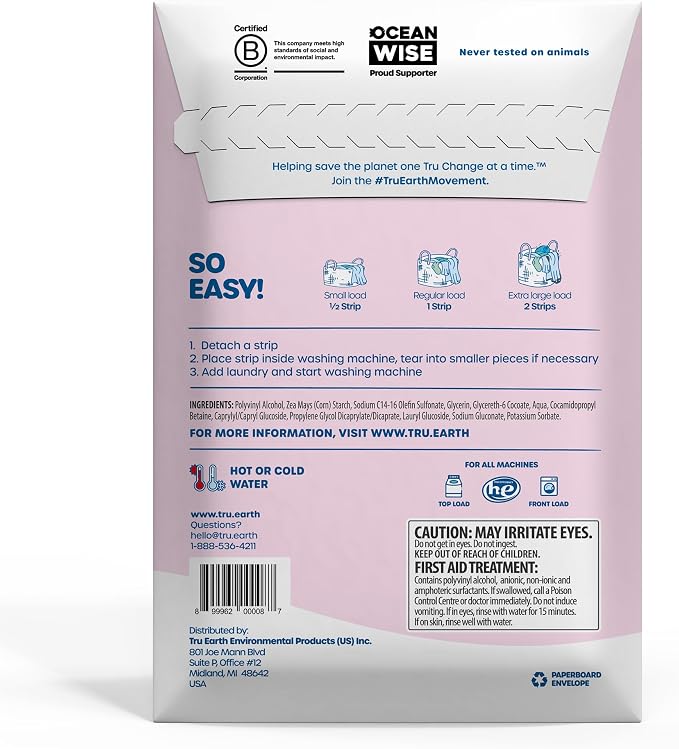 Tru Earth Hypoallergenic Baby Laundry Detergent Sheets/Strips - Image 2