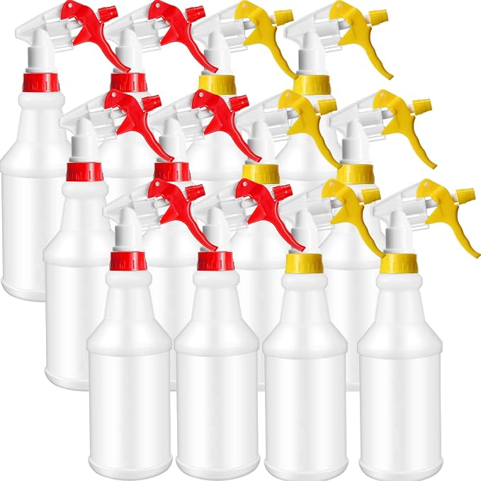 Eccliy 12 Pcs 16 Oz Plastic Spray Bottle, Adjustable Empty Reusable Sprayer by Eccliy