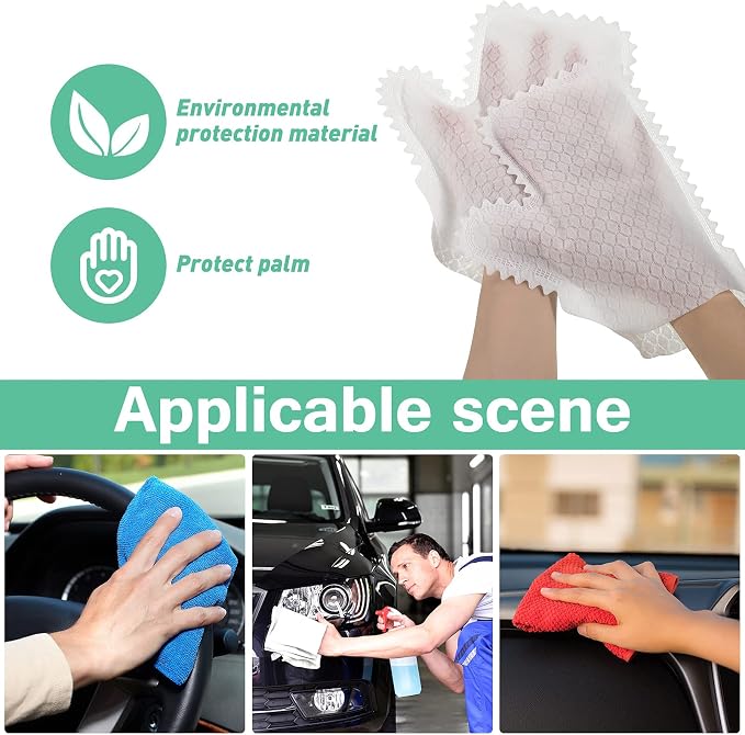 60 Pieces White Microfiber Dusting Gloves Artisan Dusting Mitt Microfiber Cloth - Image 6
