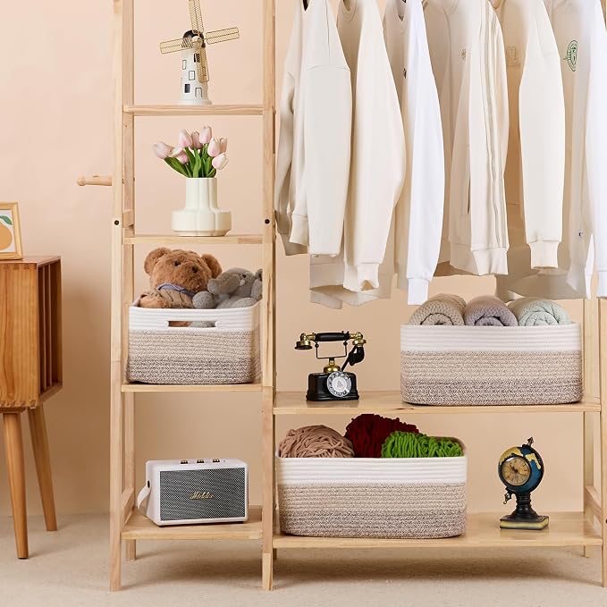 Large Storage Baskets for Organizing, Closet Shelf Baskets for Clothes Blanket - Image 3