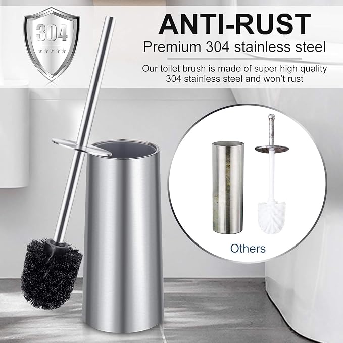 Toilet Brush and Holder, 2 Pack Toilet Brush - Image 2