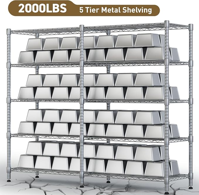 Himimi 72"W Wire Rack Shelving-2000LBS Capacity, Adjustable Storage Shelves - Image 7