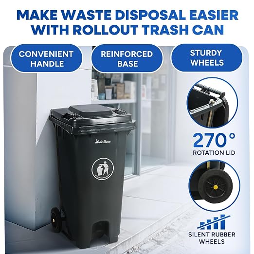 32 Gallon Step-On Large Outdoor Trash Can - Image 6