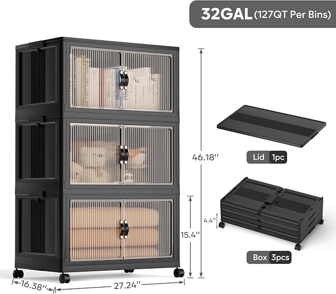 Jalove 90Gal Large Storage Bins - Image 2