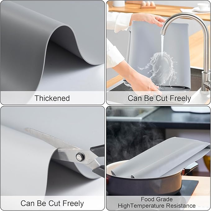 Food Grade Silicone Table Protector Mat 47x24 Inch, Heat Resistant Desk Pad - Image 4