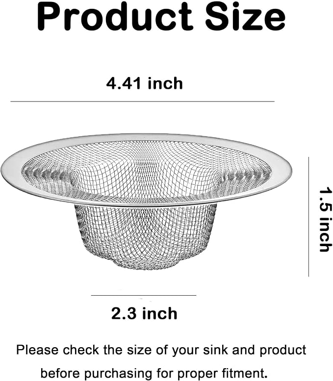 10Pcs Metal Mesh Kitchen Sink Strainer, 4.41" Stainless Steel Slop Basket - Image 2