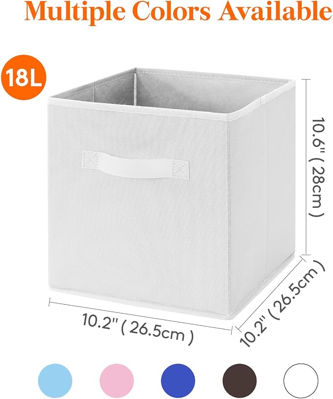 Lifewit Collapsible Fabric Storage Cubes Bins Set 11 Inch, Foldable Cubby - Image 2