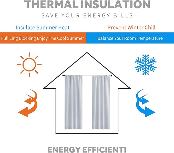 RYB HOME Large Curtains for Living Room 84 inches Length, W 70 x L 84, 2 Panels - Image 3