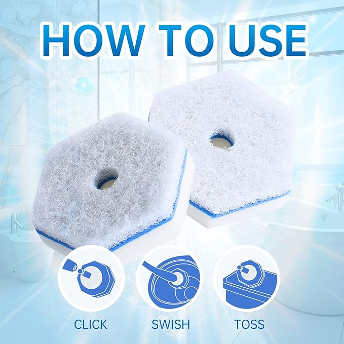 Aimery 40 Count Blue Disposable Toilet Bowl Wand Refills – Easy Clean & Fresh - Image 4