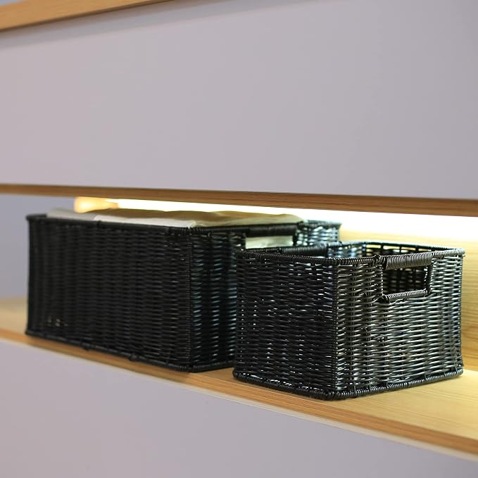 HOONEX Large Wicker Baskets for Storage, Woven Plastic