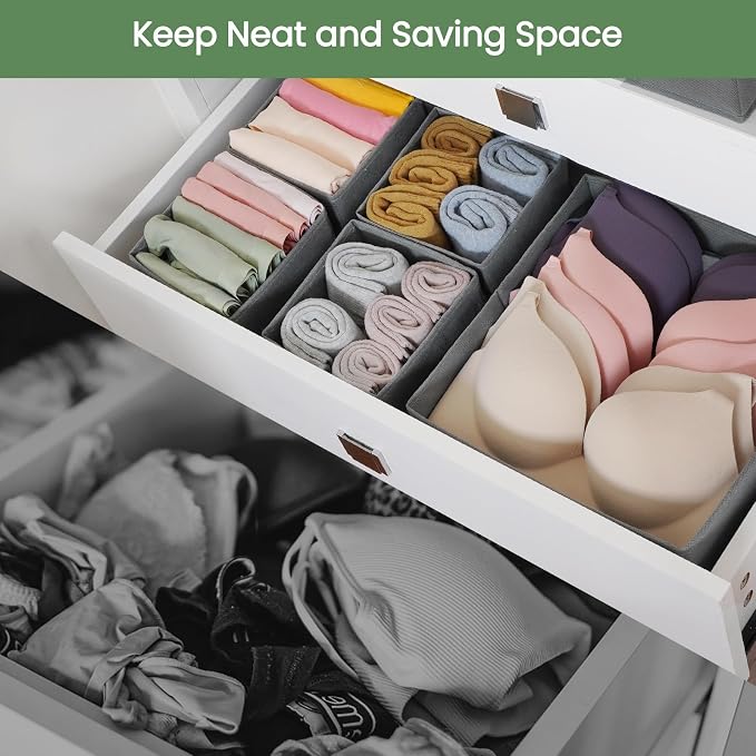 Criusia Drawer Organizer Clothes, 24 Pack Underwear Drawer Organizers, Foldable - Image 2