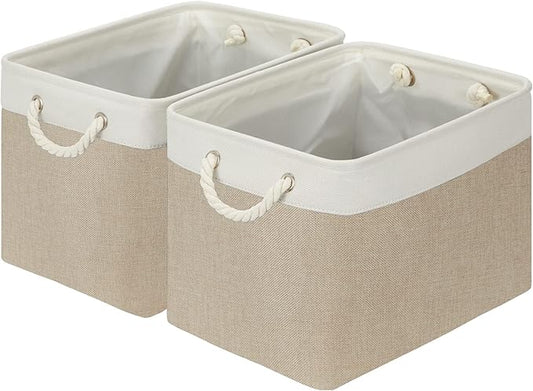 DULLEMELO Storage Baskets Large 16"x12"x12" Tall Rectangular Baskets Fabric by DULLEMELO