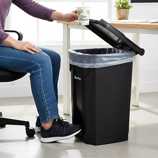 14 Gallon Step-On Trash Can/Container, Hands-Free Disposal - Image 3