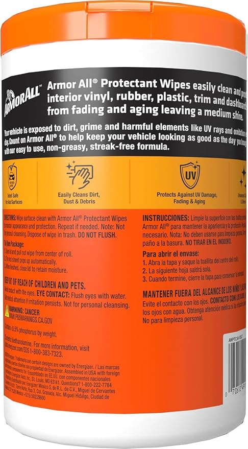 Armor All Car Interior Protectant Wipes, UV Protectant - Image 7