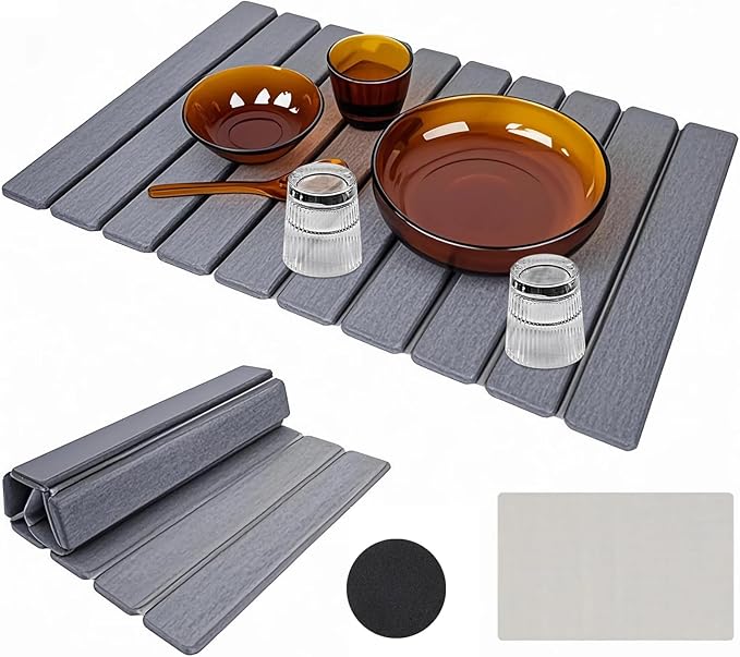 Large Diatomite Kitchen Counter Drying Mat – 24”x16”, Aesthetic Stone Mat by Unknown