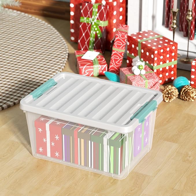 Zopnny 6-Pack 35 Quart Plastic Latch Storage Box - Image 6