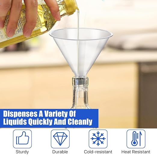 20PCS Plastic Funnels, 4.7'' Clear Plastic Funnels, Wide Mouth Funnel - Image 5