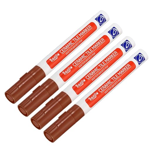 YOKIVE 4 Pcs Grout Paint Pen, Waterproof Brown Paint Tile Marker, Restoring by YOKIVE