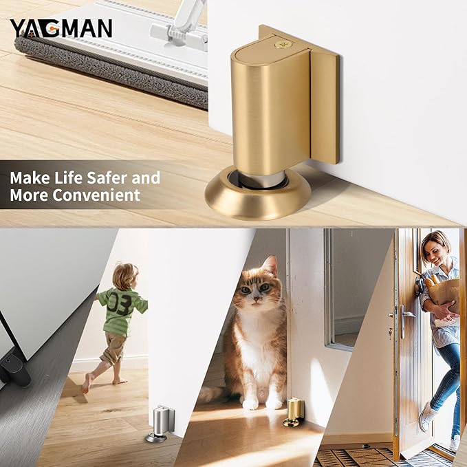 1 Pack Magnetic Door Stoppers Retractable Bottom of Door Holder No Drilling - Image 6