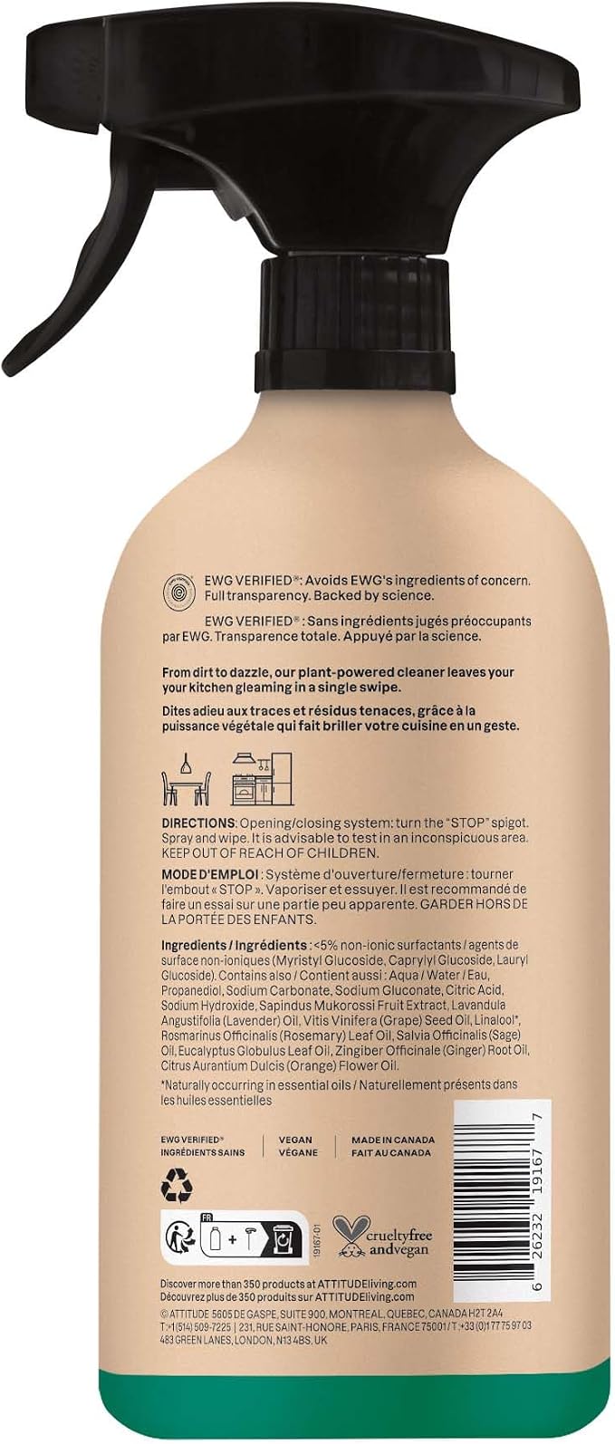 ATTITUDE Kitchen Cleaner Spray, Natural Origin Ingredients, EWG Verified - Image 7