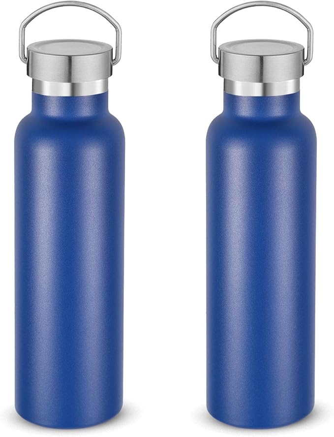 Neihepal 20 oz Insulated Water Bottles Bulk 2 Pack, Stainless Steel Double Wall by Neihepal
