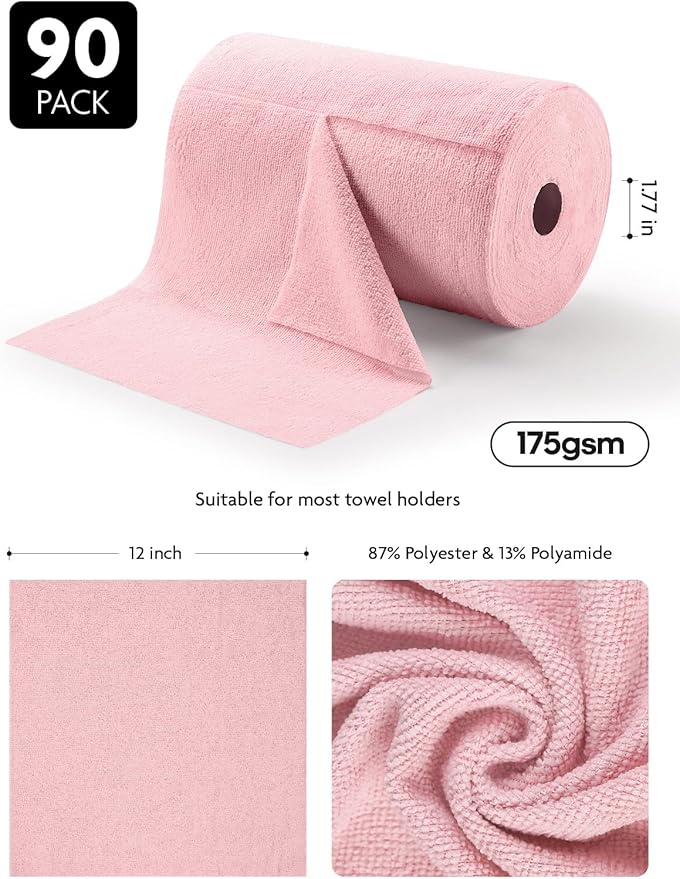 Fantasticlean Microfiber Cleaning Cloth Roll -90 Pack, Tear Away Microfiber - Image 7