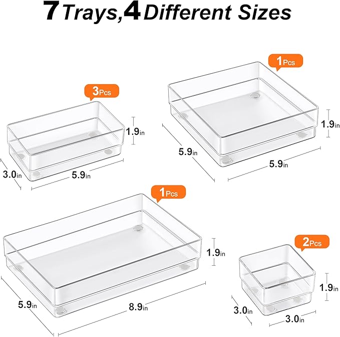 SMARTAKE 7-Piece Drawer Organizer - Image 2